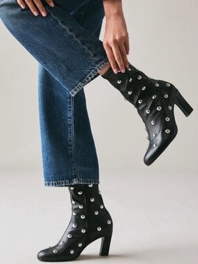 Maeve Studded Stretch Ankle Boots size 37